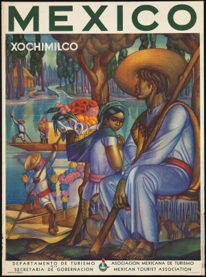 Mexico Xochimilco vintage poster
